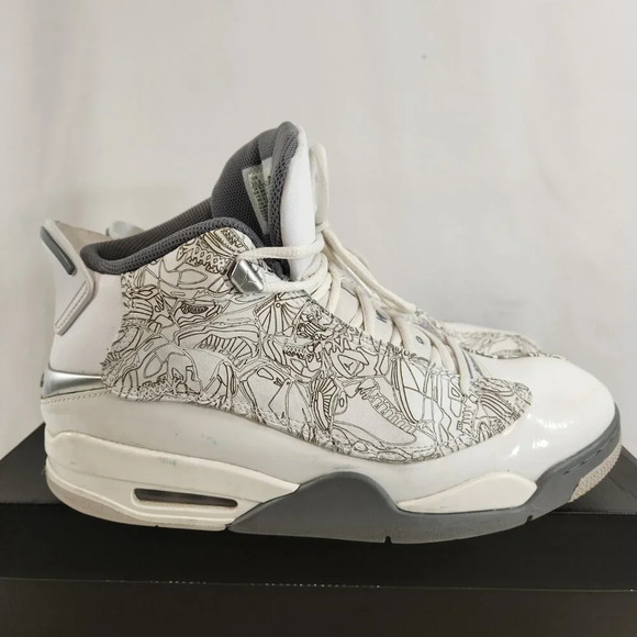 Jordan Dub Zero White and Gray Men's Shoes - Picture 11 of 16